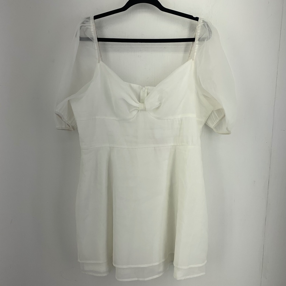 Missguided Sz 14 Organza Knot Front A-Line Dress Sheer Coquette Fairy Princess
